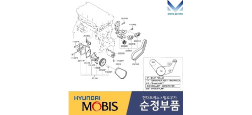 mobis coolant pump 2.4l engines hyundai kia 2007-20